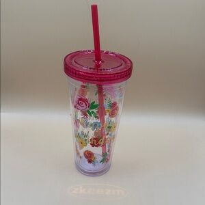 The Pioneer Woman Happy Birthday Floral Tumbler with Straw